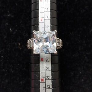 Lustro Stella Finest CZ Ring in Platinum Over Sterling Silver 14.85 ctw Size 8